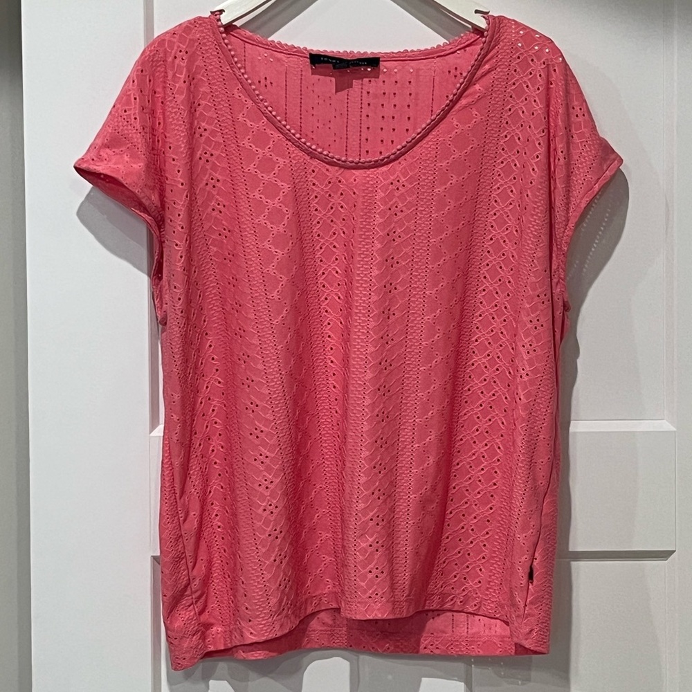 Tommy Hilfiger Pink Eyelet Lace Top - Pink